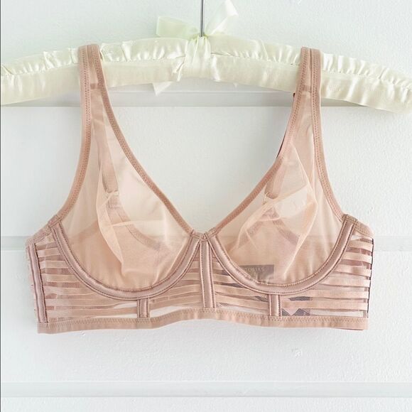Victoria’s Secret Very Sexy Unlined Mesh Full Coverage Plunge Bra Size 32B NWT - Picture 3 of 8